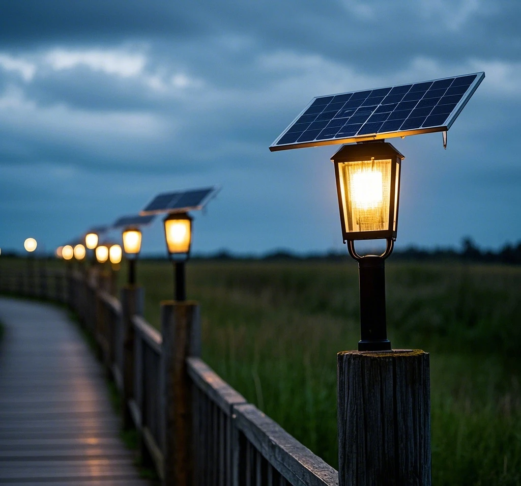 3x3 solar post cap lights