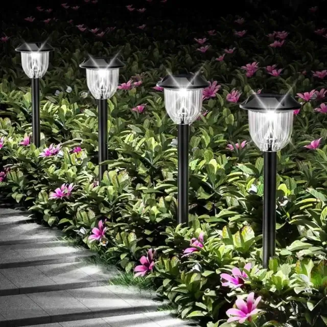 Bitpott Solar Pathway Lanterns Crafted from Bronze Enhance Garden Elegance with Timeless Glow